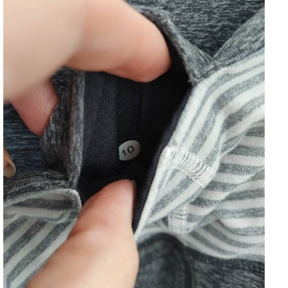 Lululemon Leggings Yogi Dance Heather Gray Ruching Legs Sz 10 - Picture 4 of 6